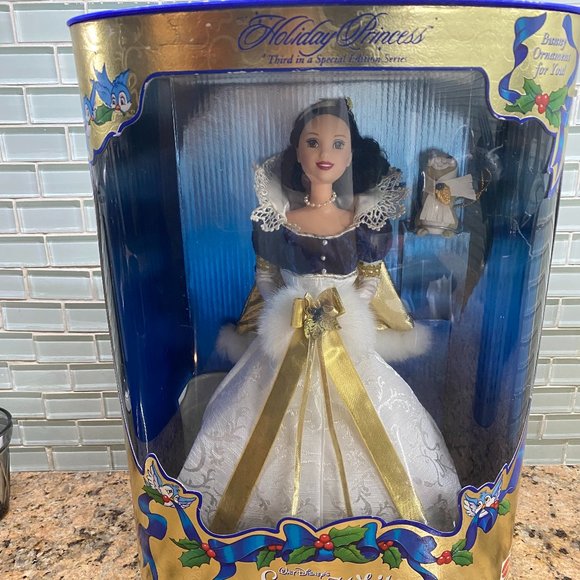 1998 Snow White Holiday Princess Disney Holiday Edition Barbie Unopened Box - Picture 1 of 6